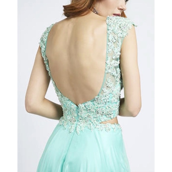 Jovani Top and Skirt Set Green - Picture 2 of 2